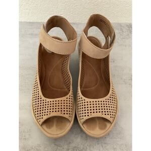 Clarks Reedly 7 Leather Ankle Strap Peep Toe Sandal Artisan W 7.5